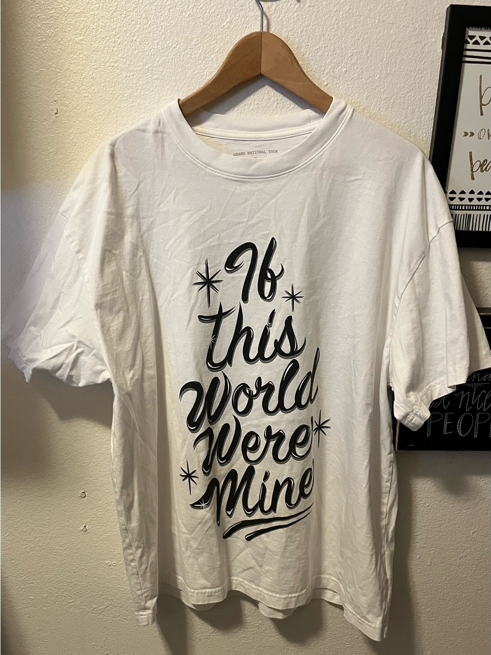 White Short Sleeve Graphic Tee with Black Script by Kendrick Lamar